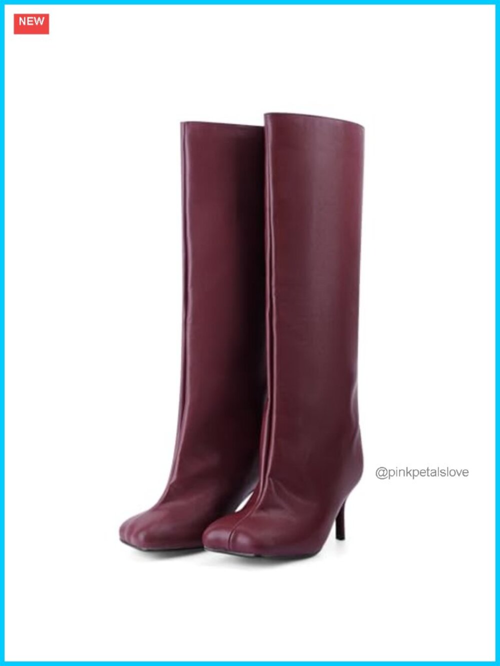 Knee High Boots Square Toe Kitten Heel Pull On Slouchy Tall Boots